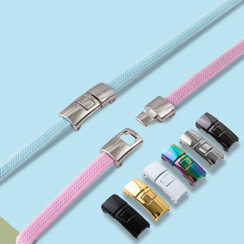 OLIAN 6MM Or 8MM Wide Press lock No Tie Shoe laces Elastic Shoelaces For Kids Adult Shoes Quick Lazy Shoelaces