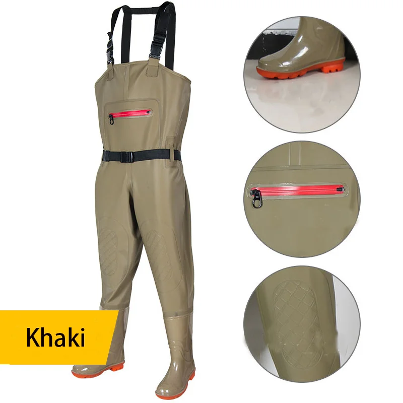 Waterproof Breathable PVC Wader with Boots Fishing Wear Chest Wader Fishing Nylon PVC Waders