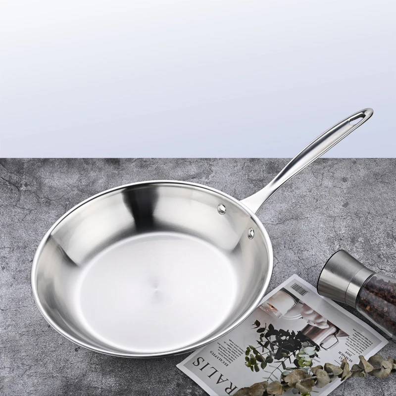 304 stainless steel frying pan sus 304 pan for induction cooker and gas stove