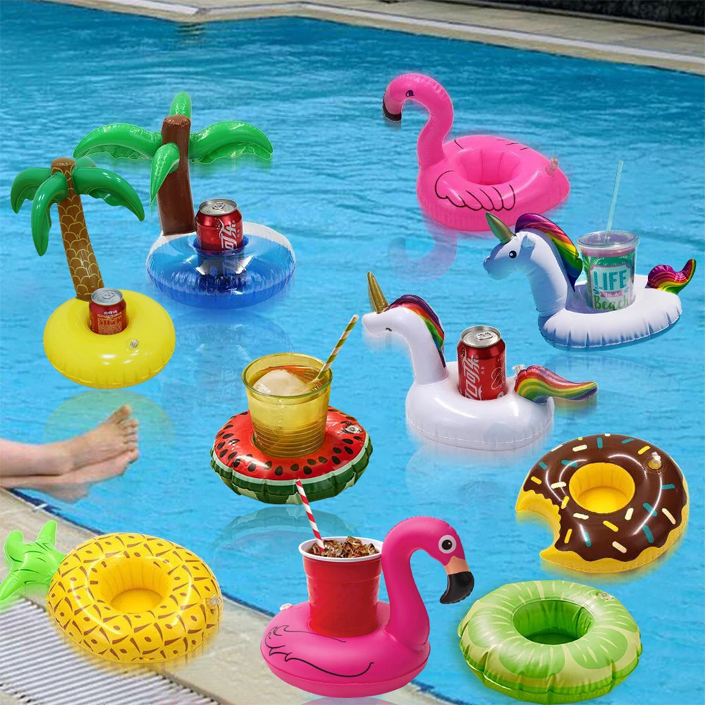 Wholesale new high quality hot cheap custom party crab PVC floating cup drink wine bottle holder inflatable swimming pool toys