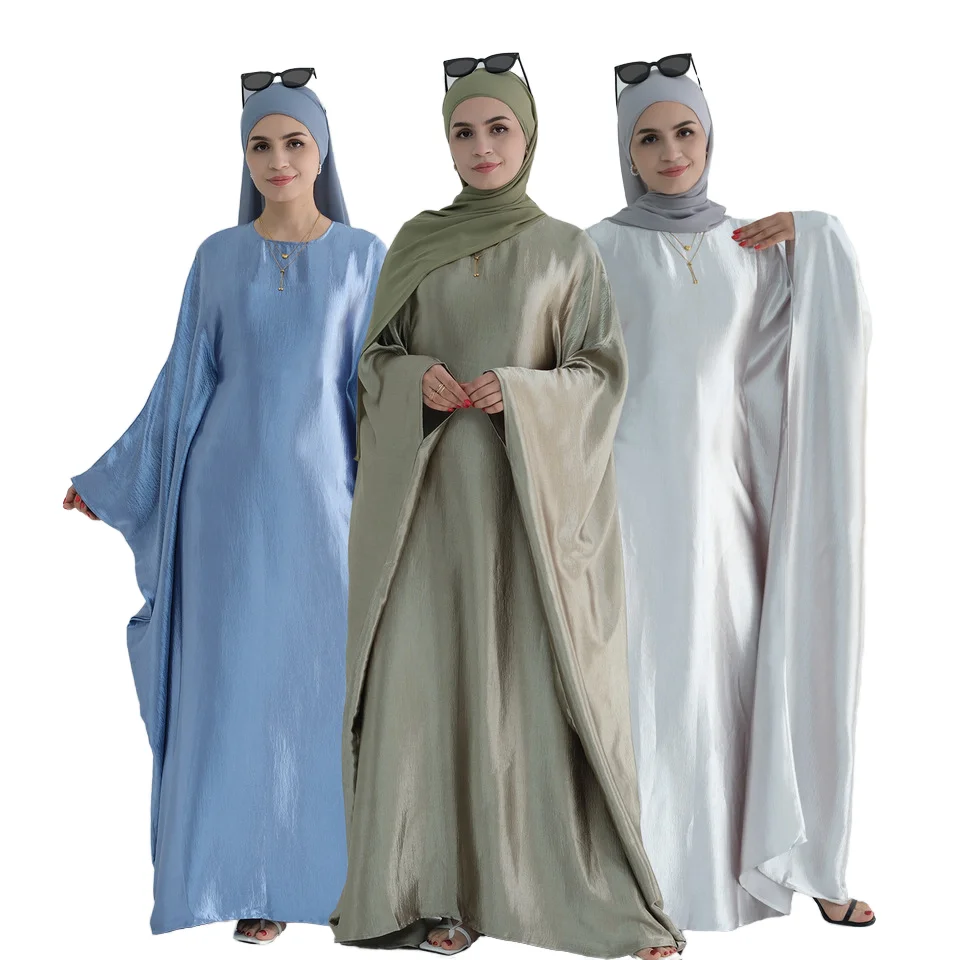 2024 Summer Anti-Static Long Dress for Adults Light Polyester Abaya for Ramadan Made with Cotton Silk Fabric for Middle East