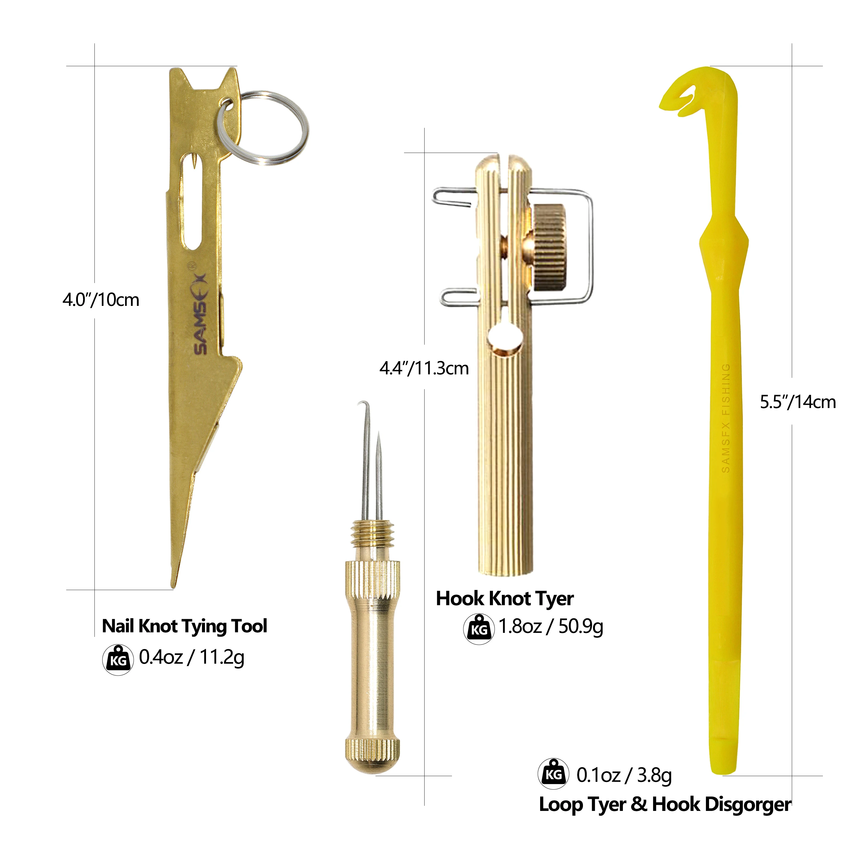 SAMSFX Fishing Line and Hook Knot Tying Tool Kit 3 Knot Tyers in Pack