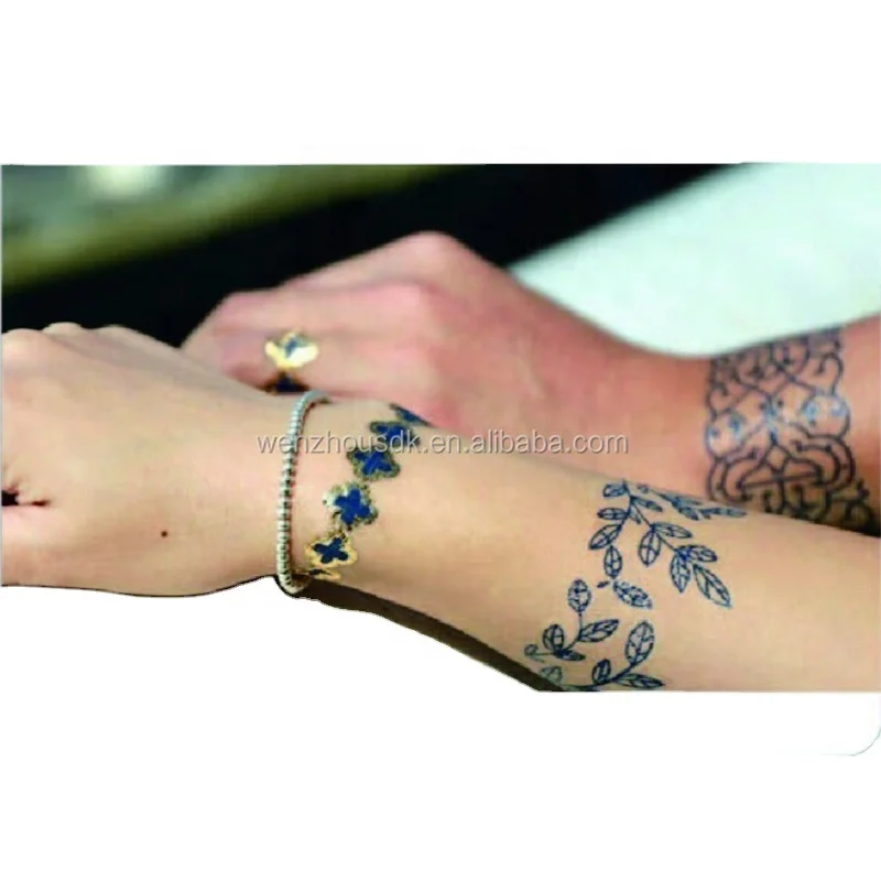arm golden tattoo/bracelet foil tattoo/custom colorful metallic tattoo