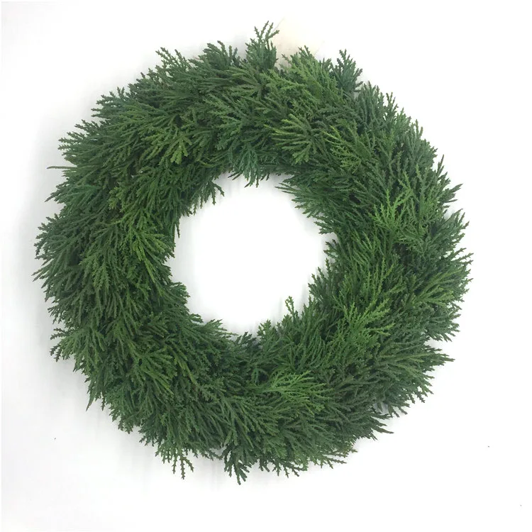 Best selling 11.8 inch green leaf wreath cedar wreath for festival celebration front door wall window party decor