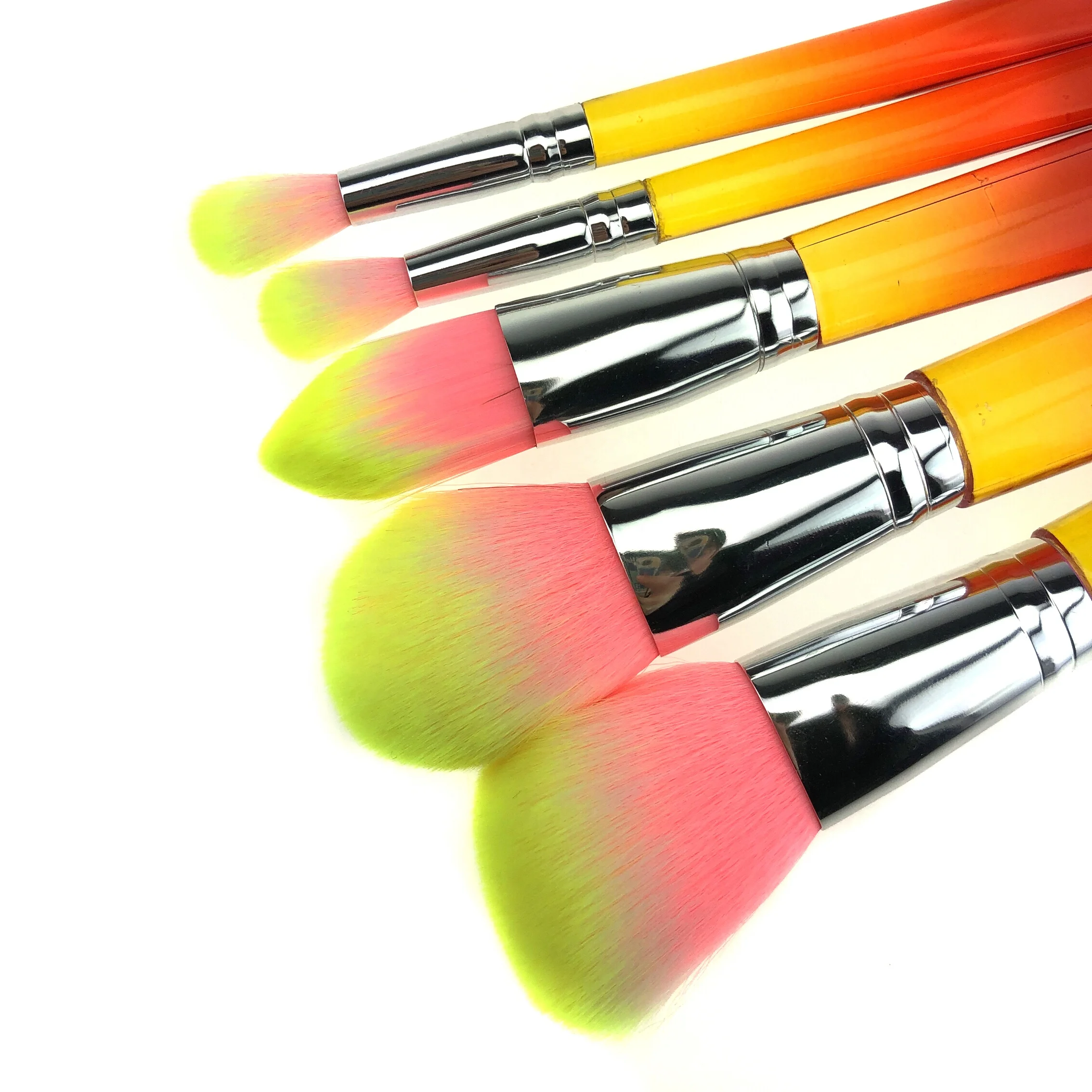 nylon custom elegant wholesale personalized accessories plastic orange yellow for eyes blending green marble makeup brushes