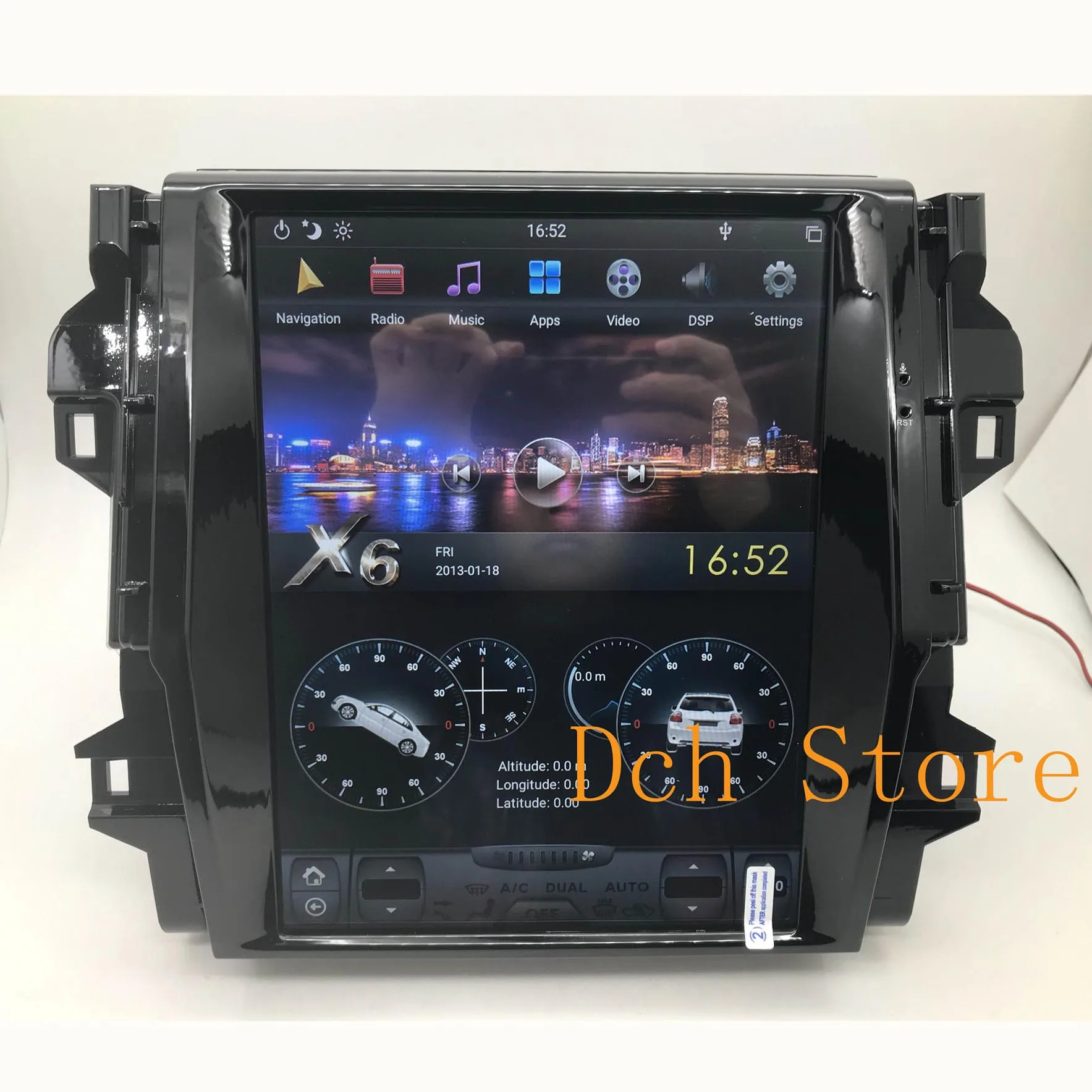 12.1 inch Vertical tesla style Android 9.0 Car DVD player GPS for Fortuner 2016- 2019 PX6 CARPLAY RADIO IPS STEREO NAVIGATION