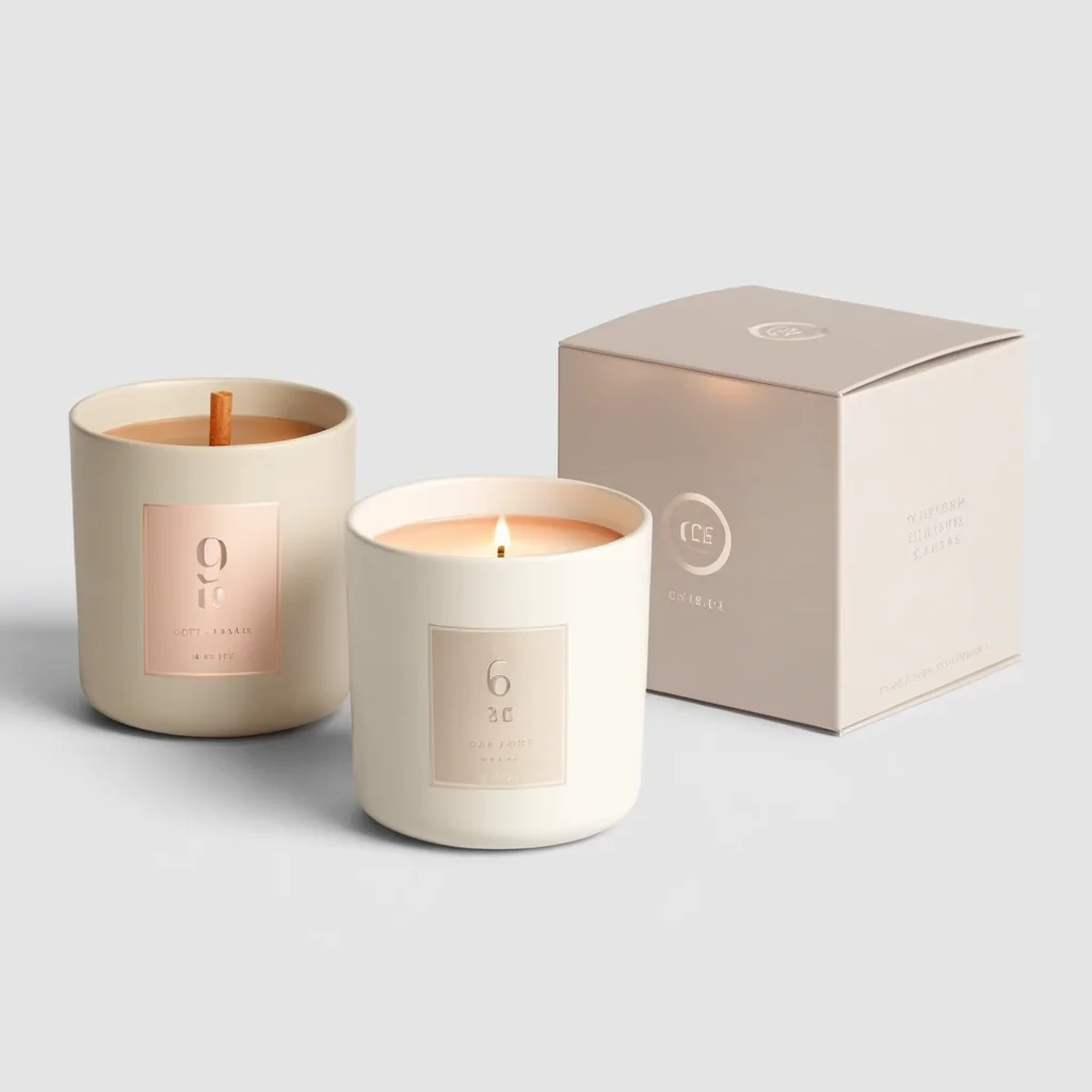 Custom Luxury Christmas Ceramic Candle Packaging Boxes 1OZ  Glass candle cup personalized candle Gift  box