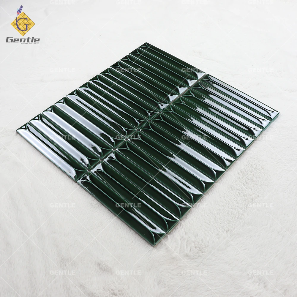 Glossy forest Green hotel home wall decoration Porcelain Mosaic