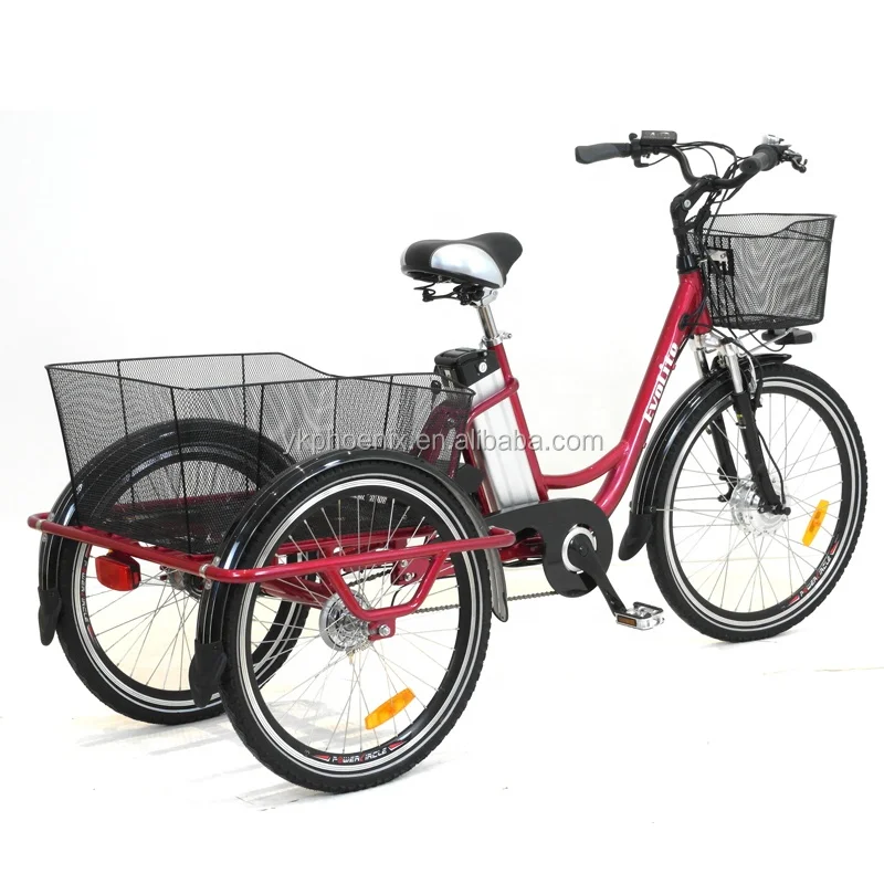 China manufacture electric bike three wheeler with 250W battery tricycle bicycle electric 3 wheel tricycle for adults