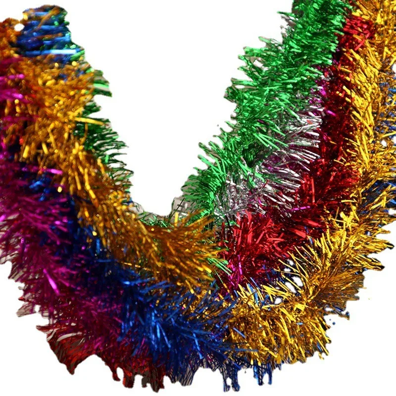 Tinsel Garland for Christmas Tree Decorations Wedding Birthday Party Supplies Thick Stripe Garland Home Christmas Tree Ornament
