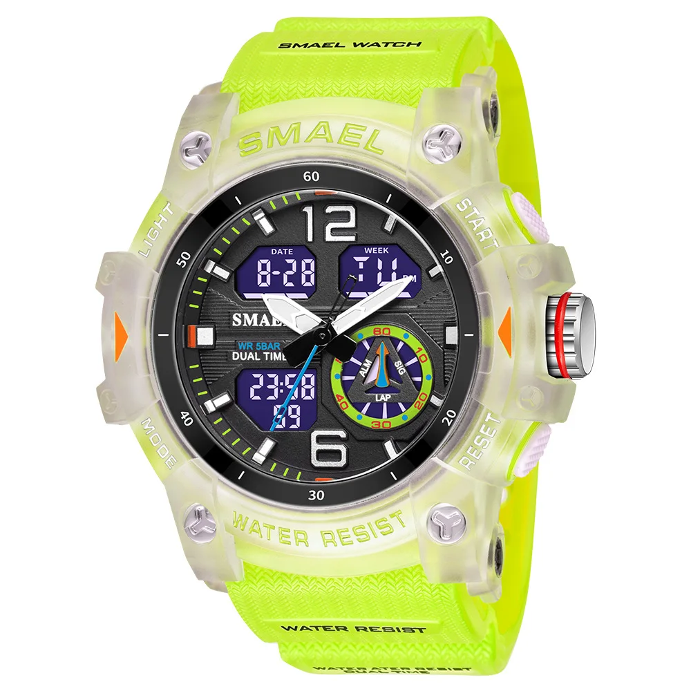 Wholesale SMAEL candy color running second mode cold light display shockproof large dial men sports digital wristwatch ease
