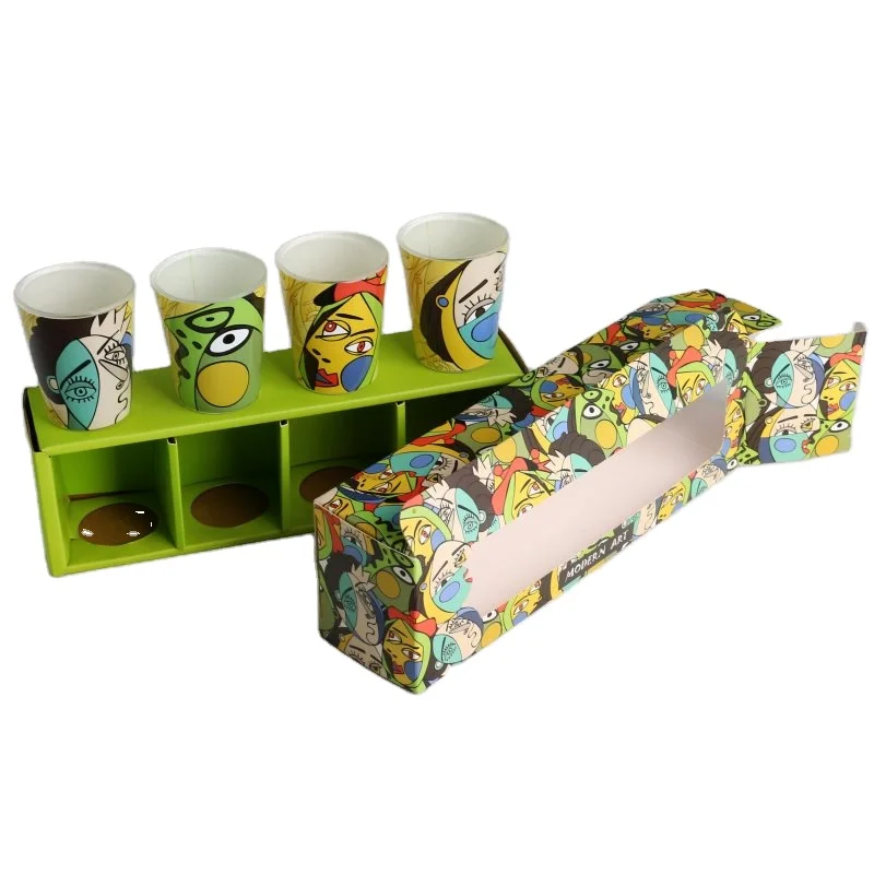 1.5 oz shot glass box set 4 cup holder shot glasses 50ml 2oz shot glass with  custom gift box