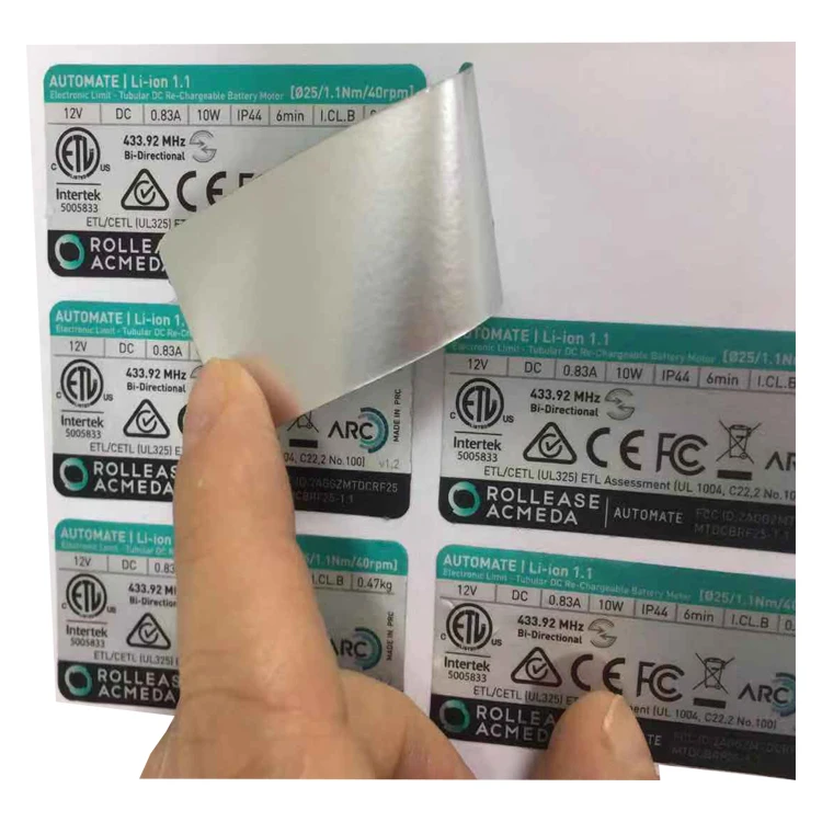 Wholesale Waterproof matte silver vinyl adhesive barcode label stickers CE electronic label printing for package stickers