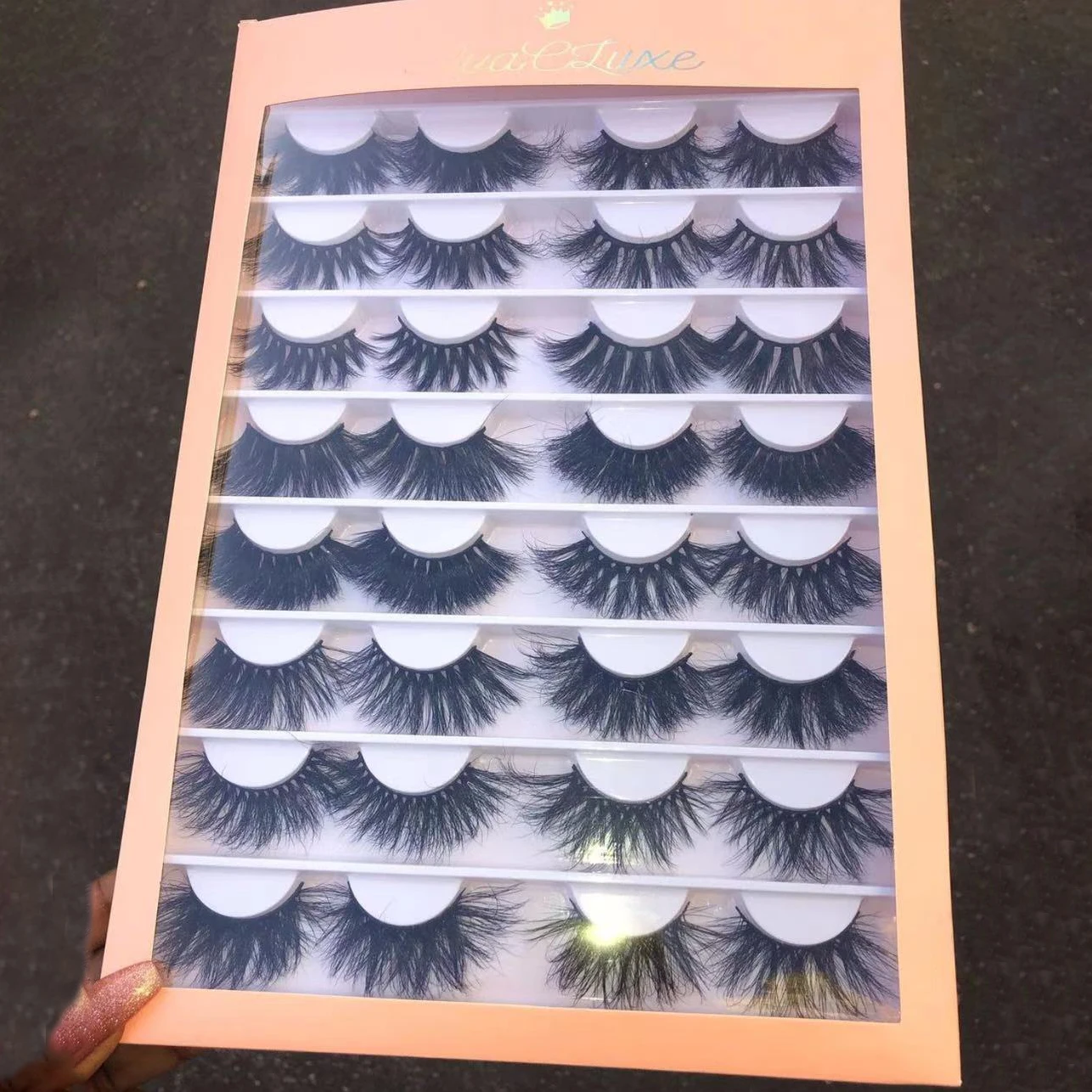 lasheswholesale vendor eyelash  custom logo packaging 18mm 20mm 25mm 30mm eyelashes box Bulk empty 3D 5D eyelash packing box