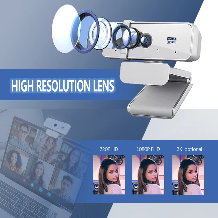 Conferencing 2MP FHD 1080P Webcam 30fps Camera Built-in Microphone Web Cam Video Conference Auto Focus Camera