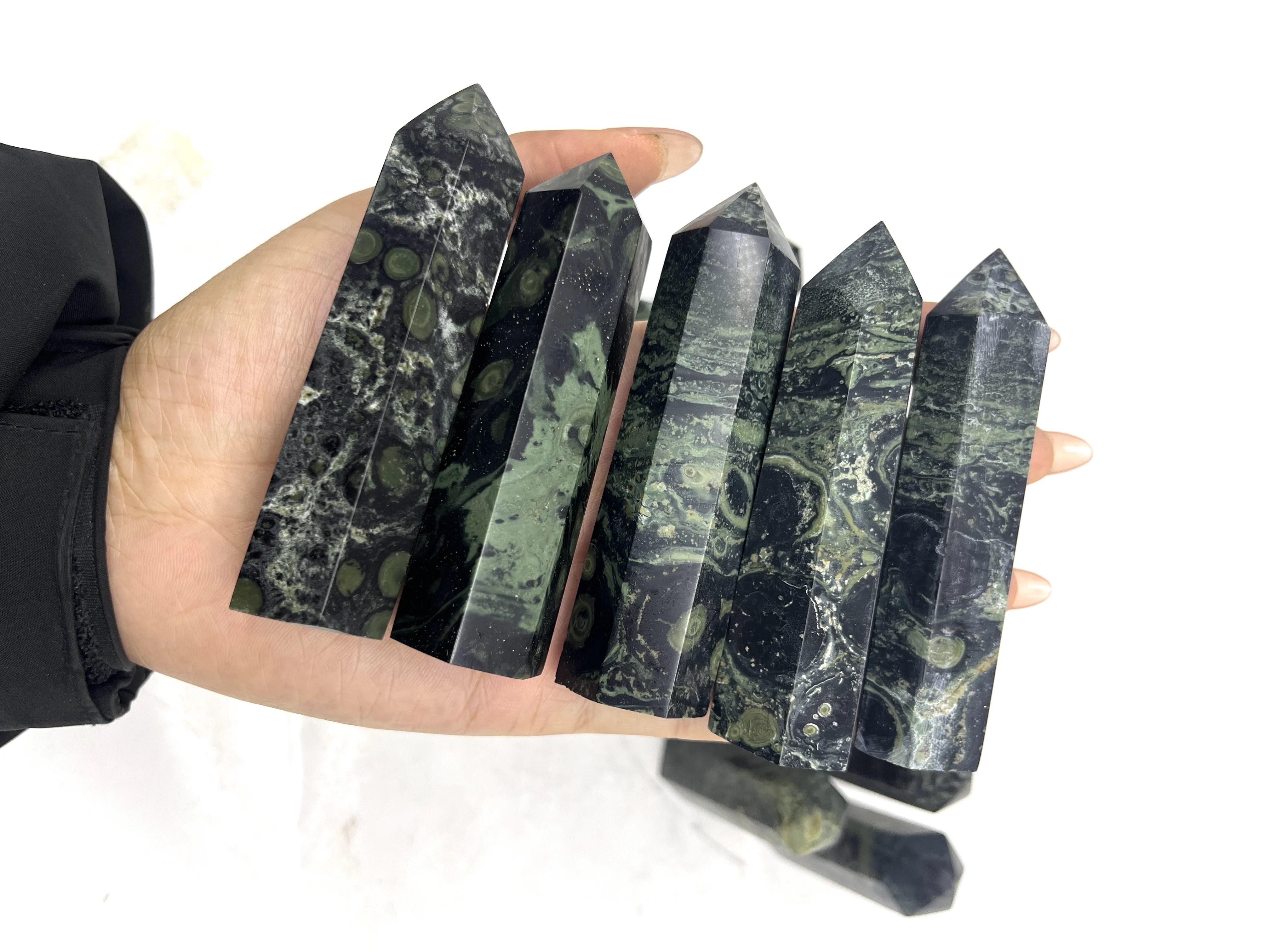 Натуральный kambaba jasper point для продажи хрустальный драгоценный камень хороший подарок оптом