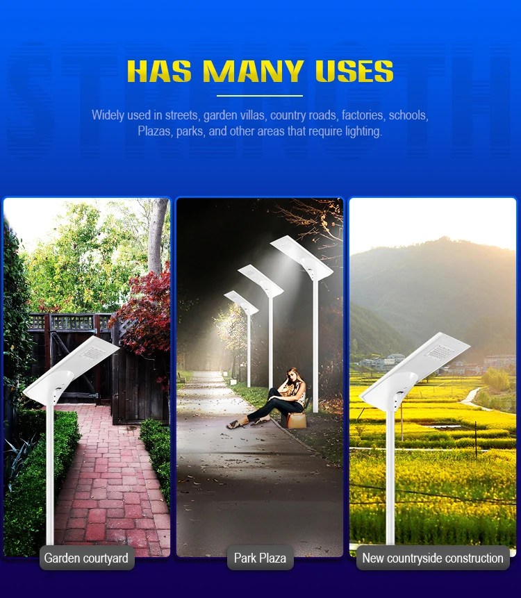 40w all in one solar street light pathway parking lot lamp 12v solar 30w 60w all in one solar panel street lights