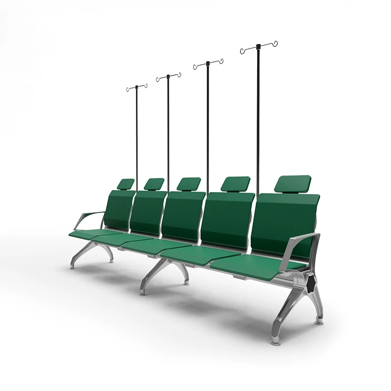 Multi-color Customized Hospital Waiting Patient Transfusion 3 Seats Chair With Iv Pole Stand Infusion Chair