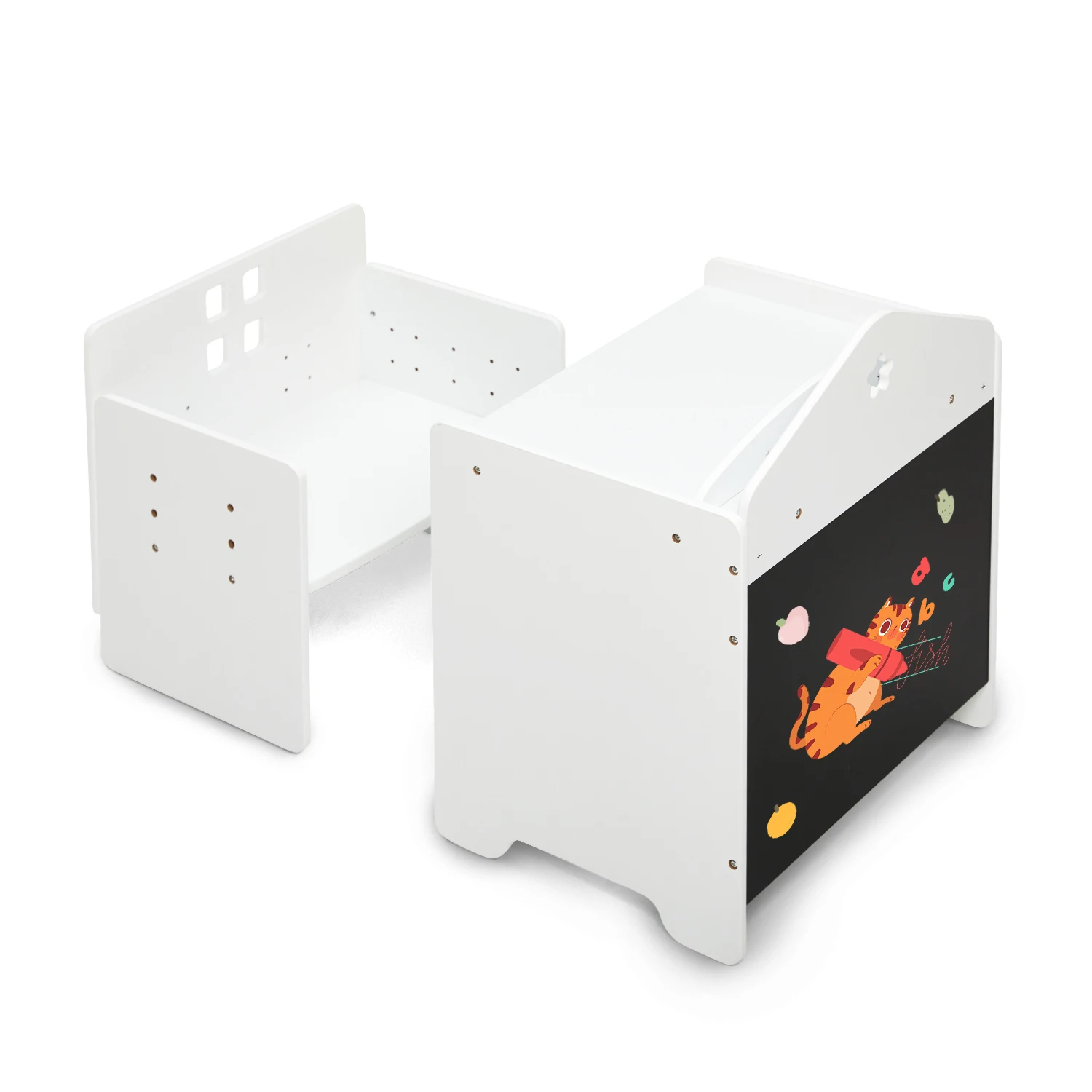 Tiktok Hot Wood Baby Table And Kids Chair White Children Furniture Sets Wooden Weaning Table