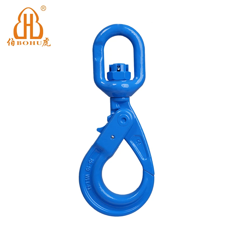 BOHU Factory Superior Quality G80 G100 Swivel Self Locking Lifting Safety Hook Chain Sling Swivel Hook