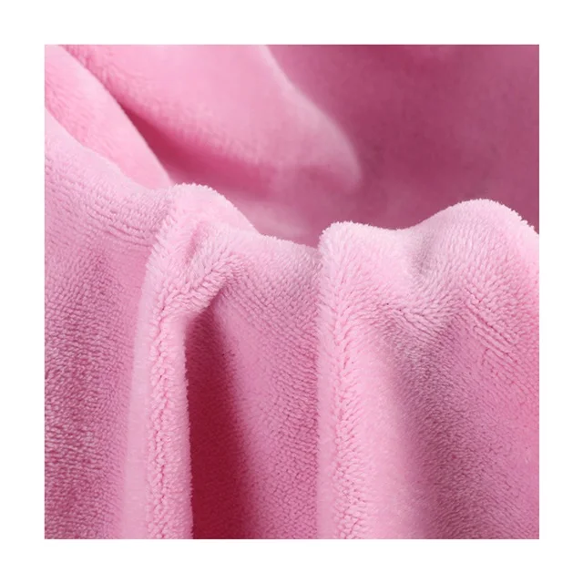 Flannel Fabric Polyester Single side Soft Coral Velvet Plain Fabric Home Clothes Coral Fleece Fabric