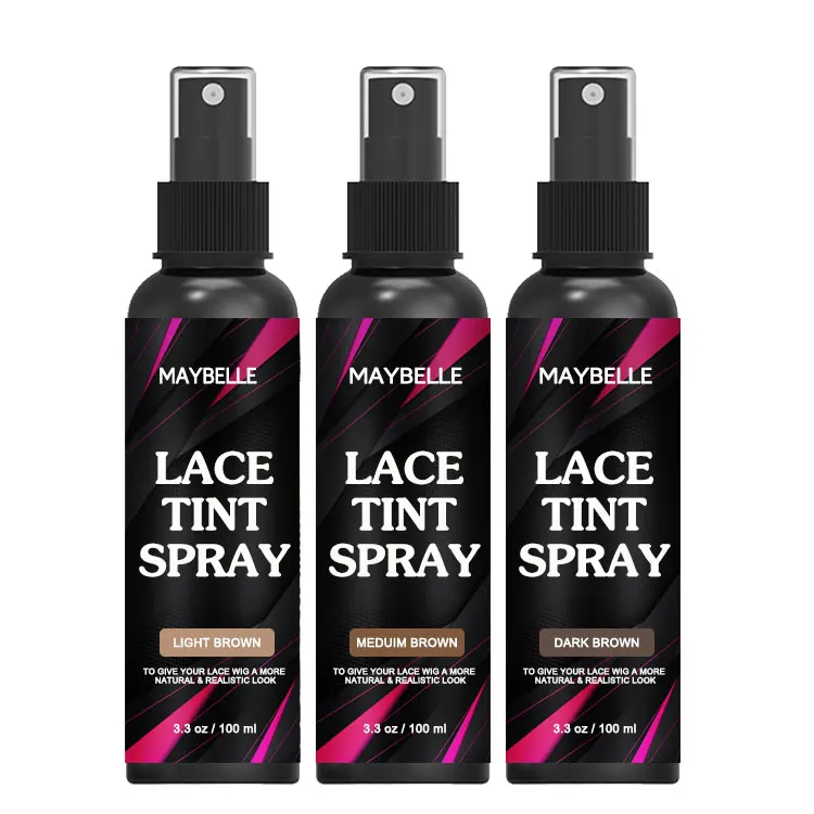 Private Label Waterproof and Natural Color Dark Brown Middle Brown Light Brown Lace Tint Spray For Wigs