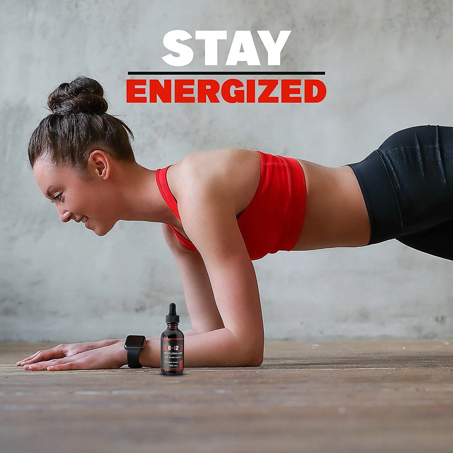 Vitamin B Complex Liquid Drops with Fast Absorption  Vegan Boosts Energy and Mood  2 fl.oz