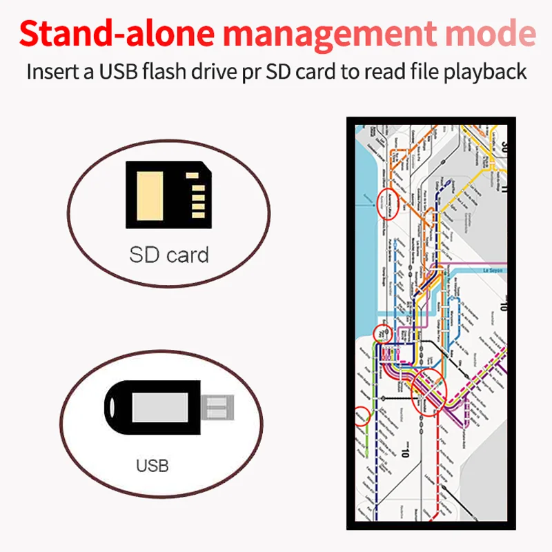 37.6inch Stretched Bar Wide LCD Display for BUS/METRO/TRAIN Advertising Stretched Bar Screen Stretch Lcd Display In Bus