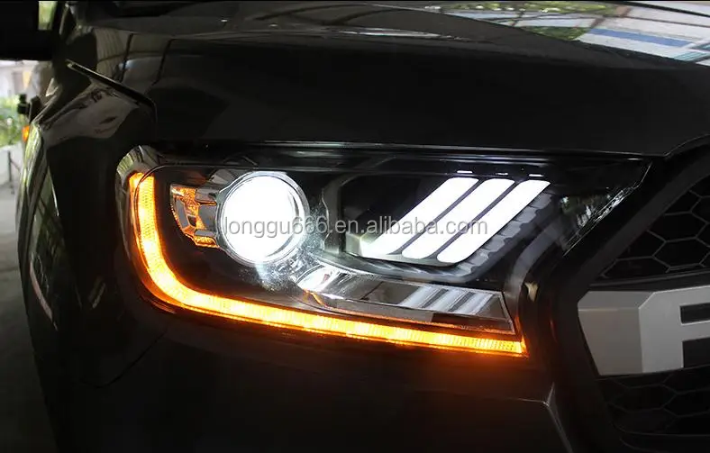 Car Styling Headlight For Ford Ranger Everest 2015-2018 Mustang Headlights LED Running lights Bi-Xenon Beam Fog lights