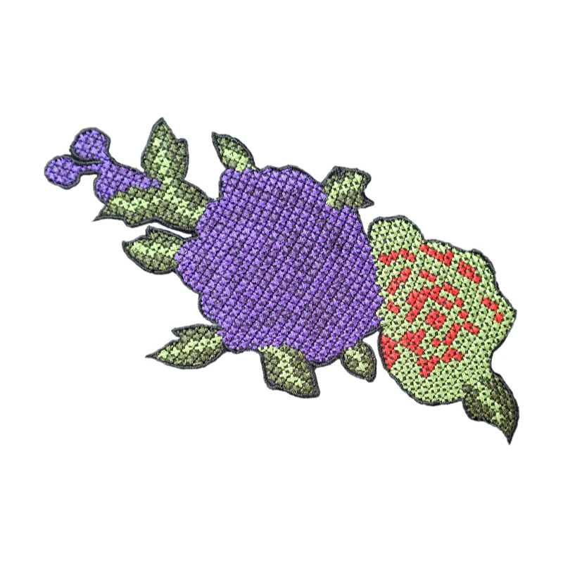 Горячая Распродажа, Одобрено CE, купить напрямую с завода, простые пиксельные цветы, круглые Ландшафтные вышитые патчи