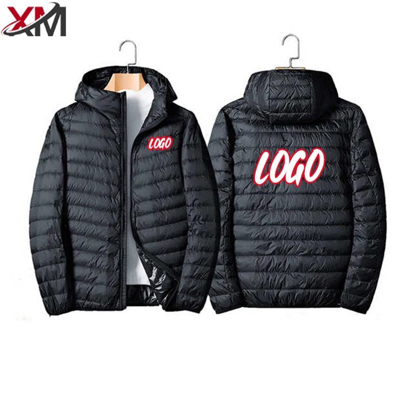 2024 New Lightweight High Quality Warm Duck Feather Blank Down Coat Custom Logo Zip Jacke Plain Plus Size Puffer Jacket