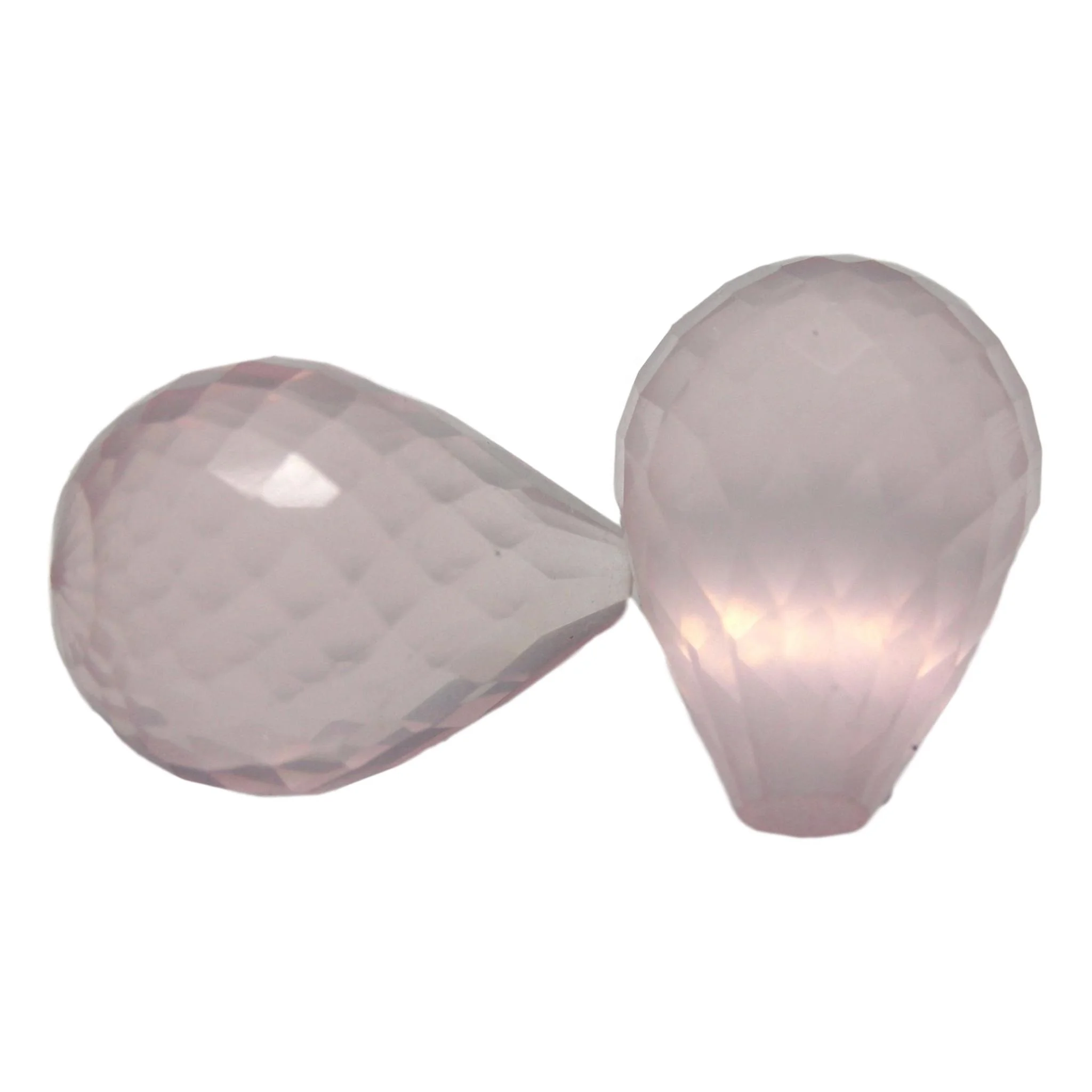 Граненые каплевидные бусины, розовый кварц, драгоценный камень