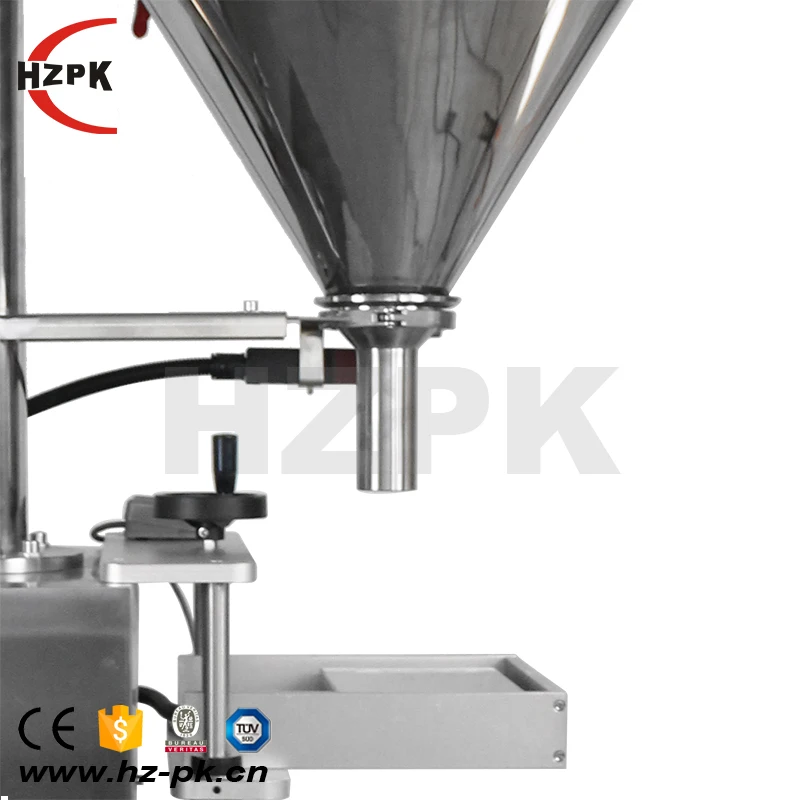 HZPK HZF-B Semi-Auto powder filling machine with weighing, auger filler for spice, milk powder