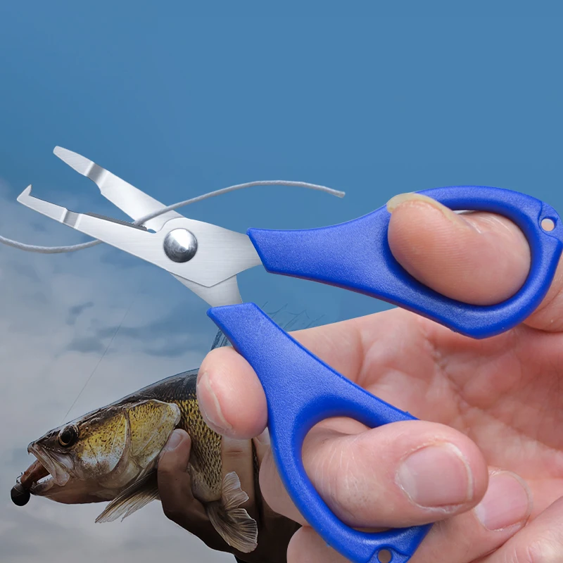 Wholesale Fishing Heavy Duty Anti-Slip Serrated Edge Scissors Saltwater Freshwater Braid Scissors Braided Line Cutter