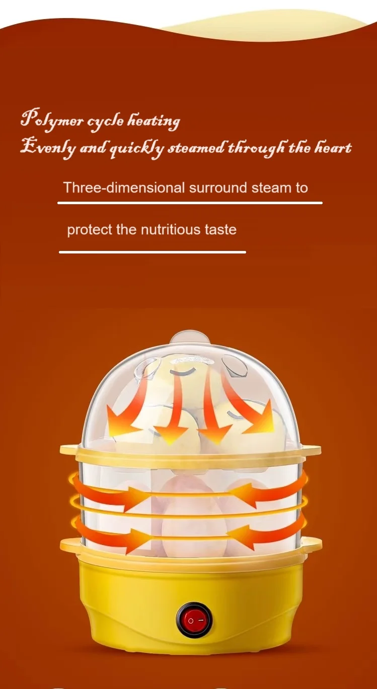 Kitchen Appliances Household Portable Automatic Mini Egg Cooker Machine Egg Boiler Electric Boiling Egg Steamer