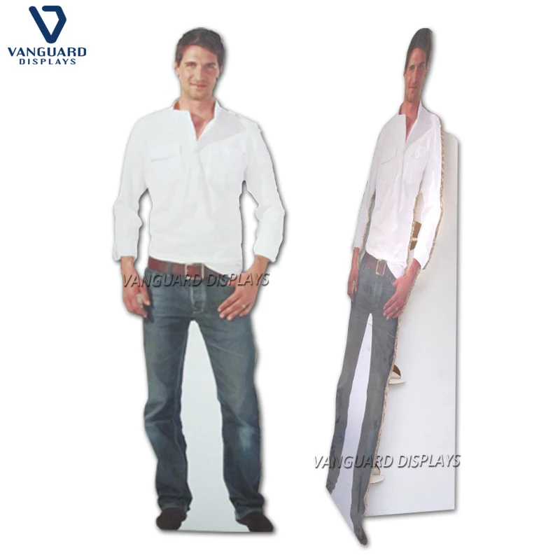 
Custom Corrugated Cardboard Cutout Human Shape Die Cut POP Advertising Corrugated Display Cardboard Standee Display Stand 