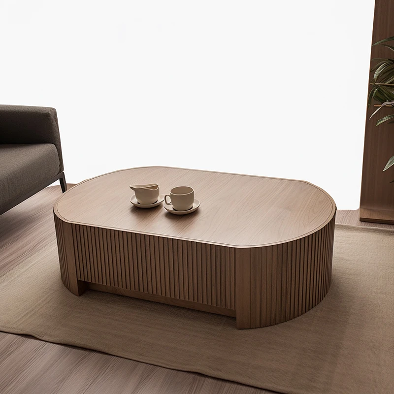 Mrs Woods Living Room Table Coffee Top Grade 100% Oak/Teak Wooden Material Round Coffee Table