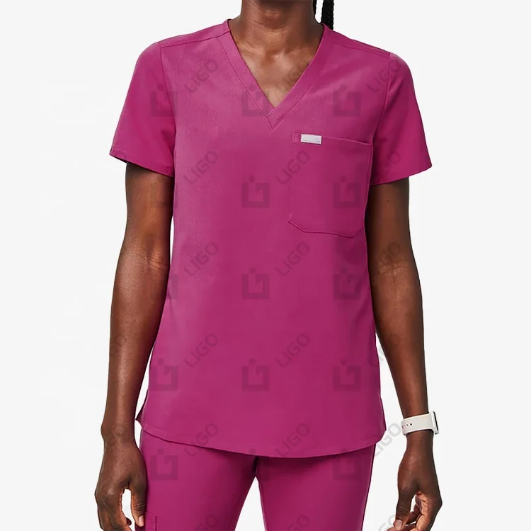 High Quality Hospital Uniforms 72% Polyester 21% Rayon 7% Spandex Scrubs Uniforms Suit Set