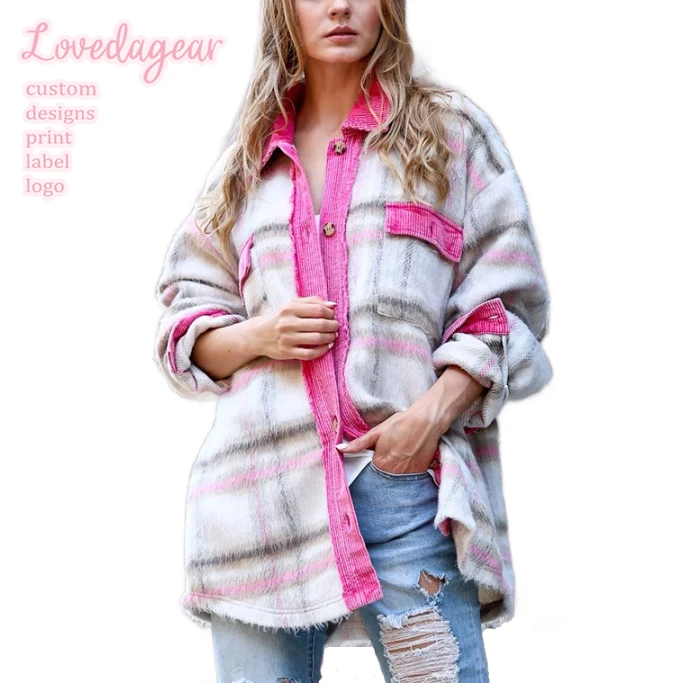 Loveda New Corduroy Striped Plaid Coat Lapel Single Button Pocket Women Jacket For Autumn And Winter Plus Size Women Clothes
