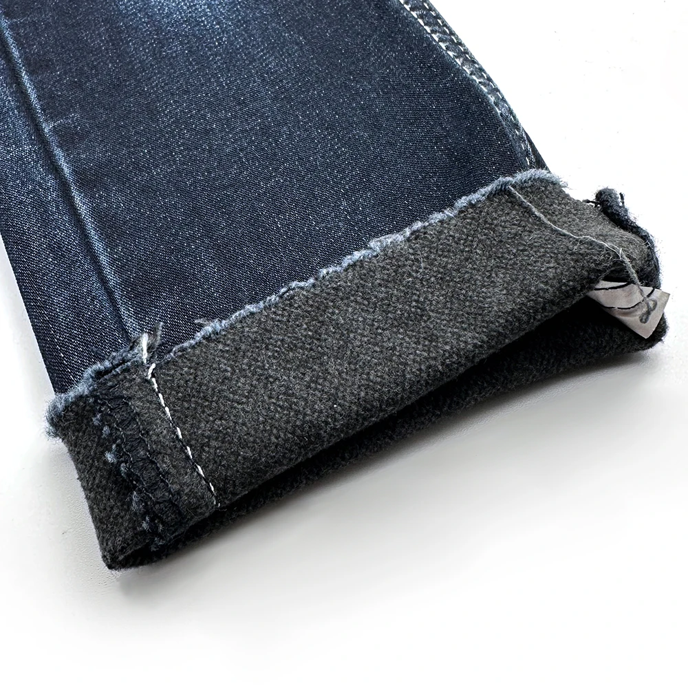 Aufar blue grey color special craft jacquard stretch denim fabric made in China 11.2oz width 138-140cm for winter ZMTAL1G6037