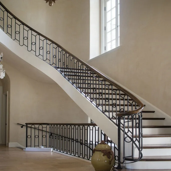 Top-selling artistic iron stair handrail,cast iron handrail