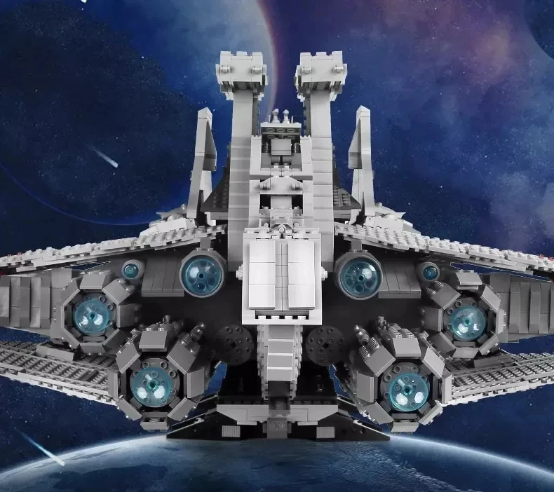 HW Toys 6685PCS Bricks Space Science Fiction Planet Ship Model Republic-class Attack Cruiser Kids Building Blocks Sets Toys ABS