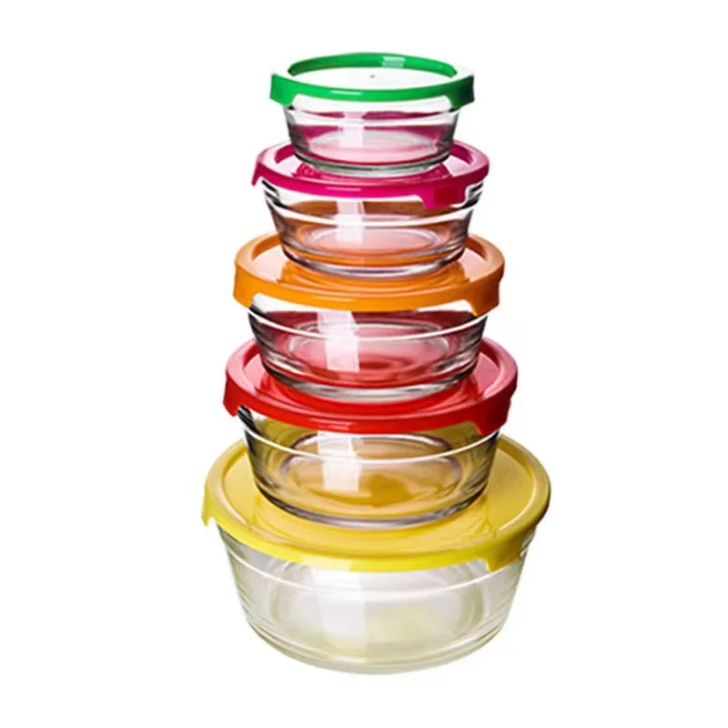High borosilicate heat resistant glass salad bowl with lid
