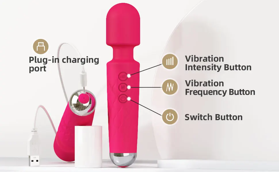 Wholesale 20 Modes Powerful Vibrators Rechargeable Massager G Spot Sex Toys AV Wand Vibrator Wand Vibrator Magic Wand Massager