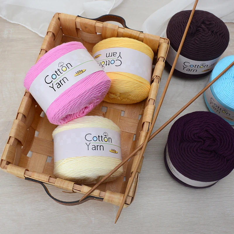 environmentally friendly dye hand knitting combed yarn crochet 16 ply 100% cotton yarn for baby