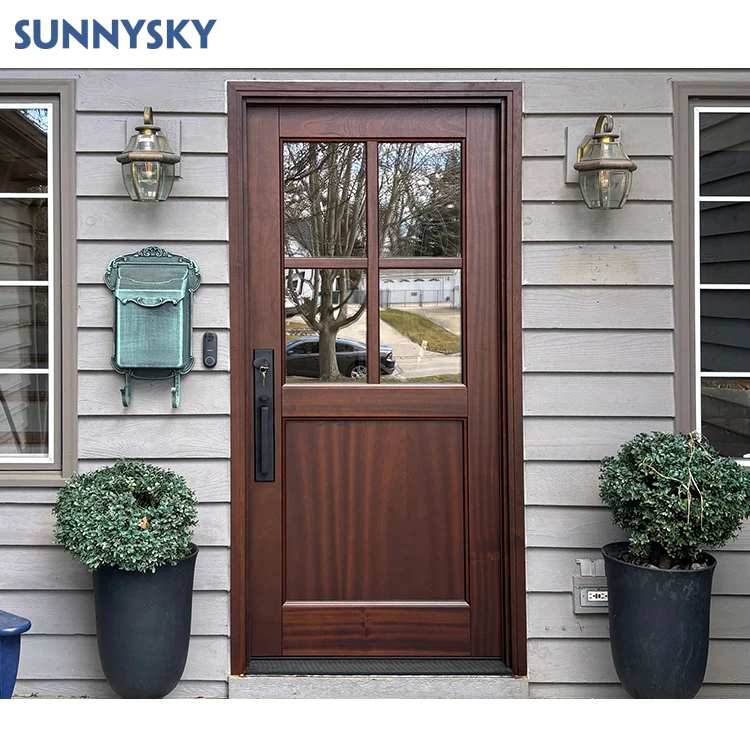 Sunnysky на заказ из массива дерева распашные двери Mdf Core современные коричневые межкомнатные