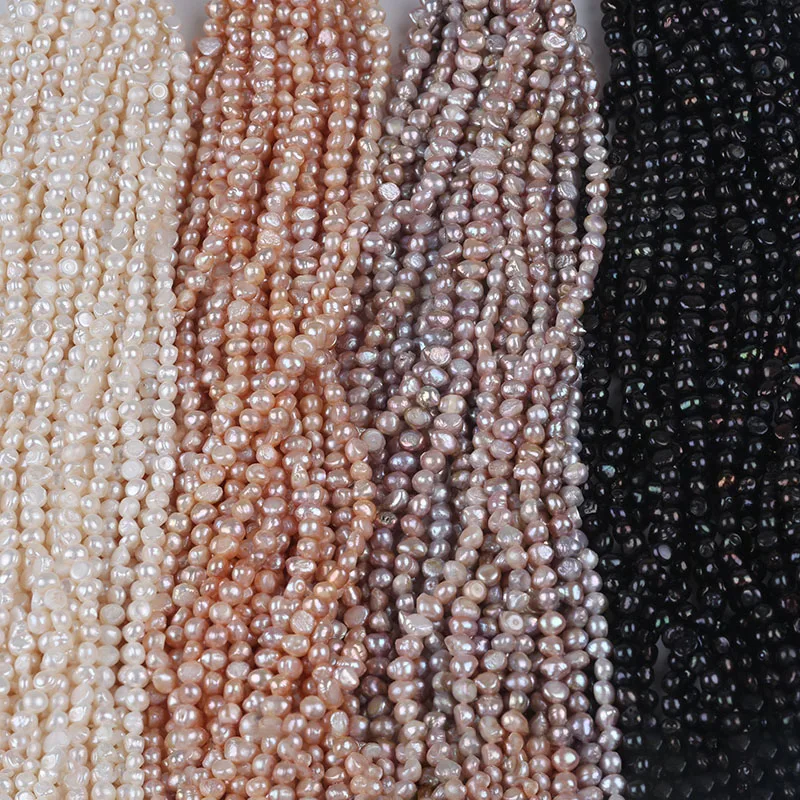 8-9mm side hole natural white pink purple black loose beads fresh water baroque pearl strand