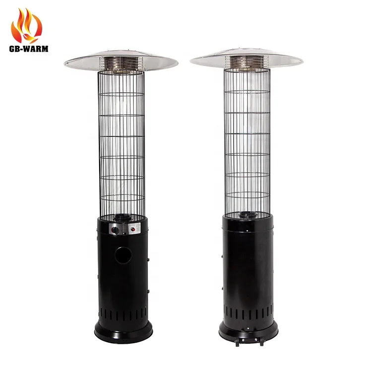 Good quality high open tank CE certificate  Round  glass tube gas patio heater use in outdoor
