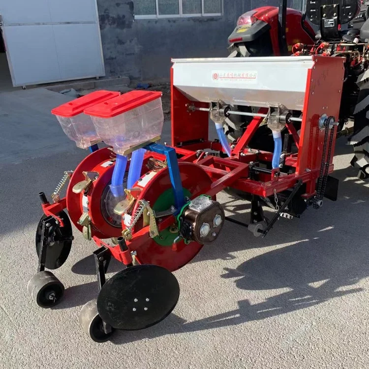 Tractor with corn sowing, fertilization and film mulching drip irrigation integrated machine Grain planter