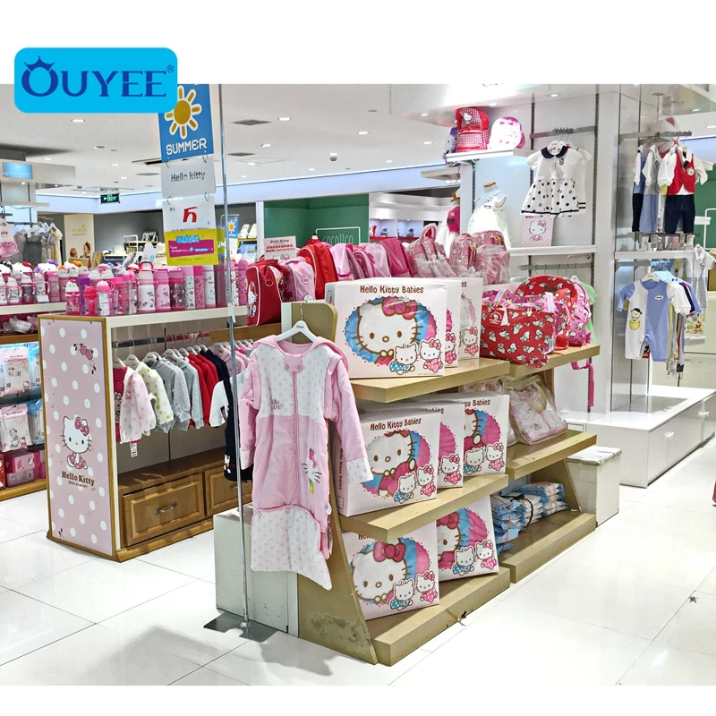 Boutique Elegant Baby Clothes Shop Fittings Display Design For Kid Clothing Stores